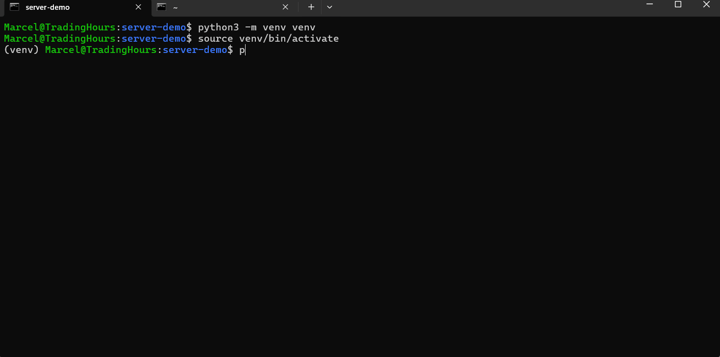 TradingHours Server Mode Demo